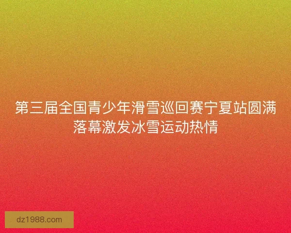 第三届全国青少年滑雪巡回赛宁夏站圆满落幕激发冰雪运动热情